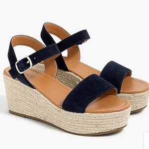 New in box J Crew Navy Wedge Heels